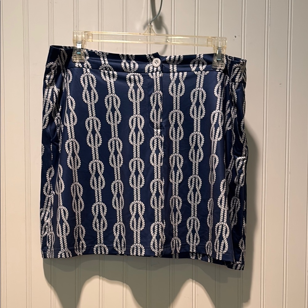 Nautical Blue and White Skort Size L